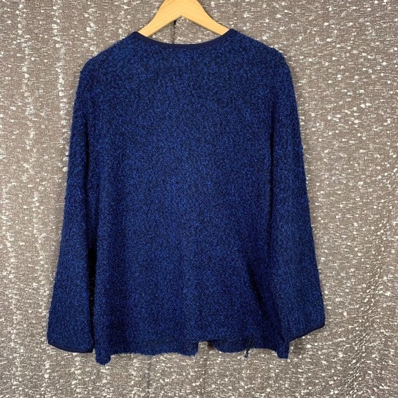 Vintage Cathy Daniels Blue Floral Embroidered Full Zip Sweater Women's 1X - Picture 8 of 9